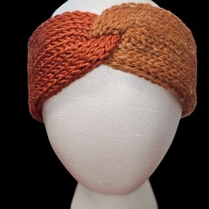 Childs Handcrafted Brown and Tan Knit Headband
